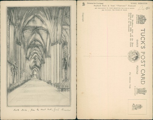 Postcard york minster north - minster,