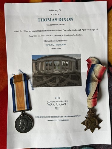 Ww1 medals dixon west - medals,