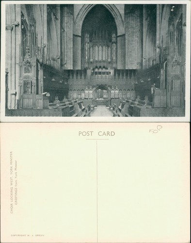 Postcard york minster choir - york,